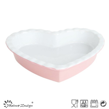 26.3cm Baking Bowl Dois tons em forma de coração Design